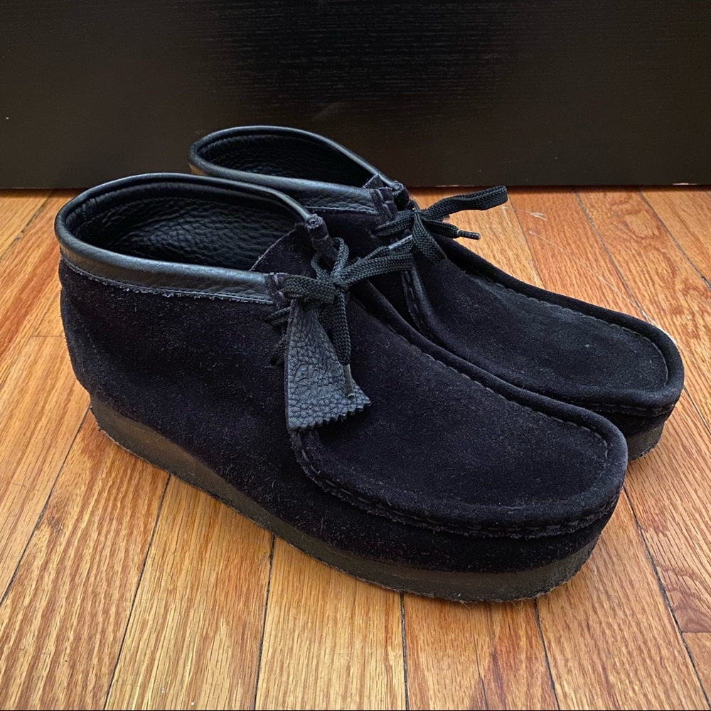 Clarks Originals Wallabee Boots Black Suede, 35409, Men’s 9